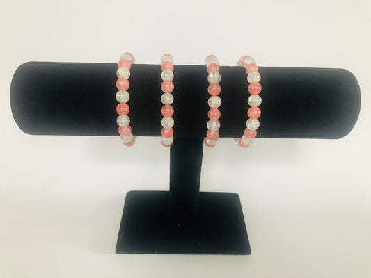 Pink Glass Bead Bracelet