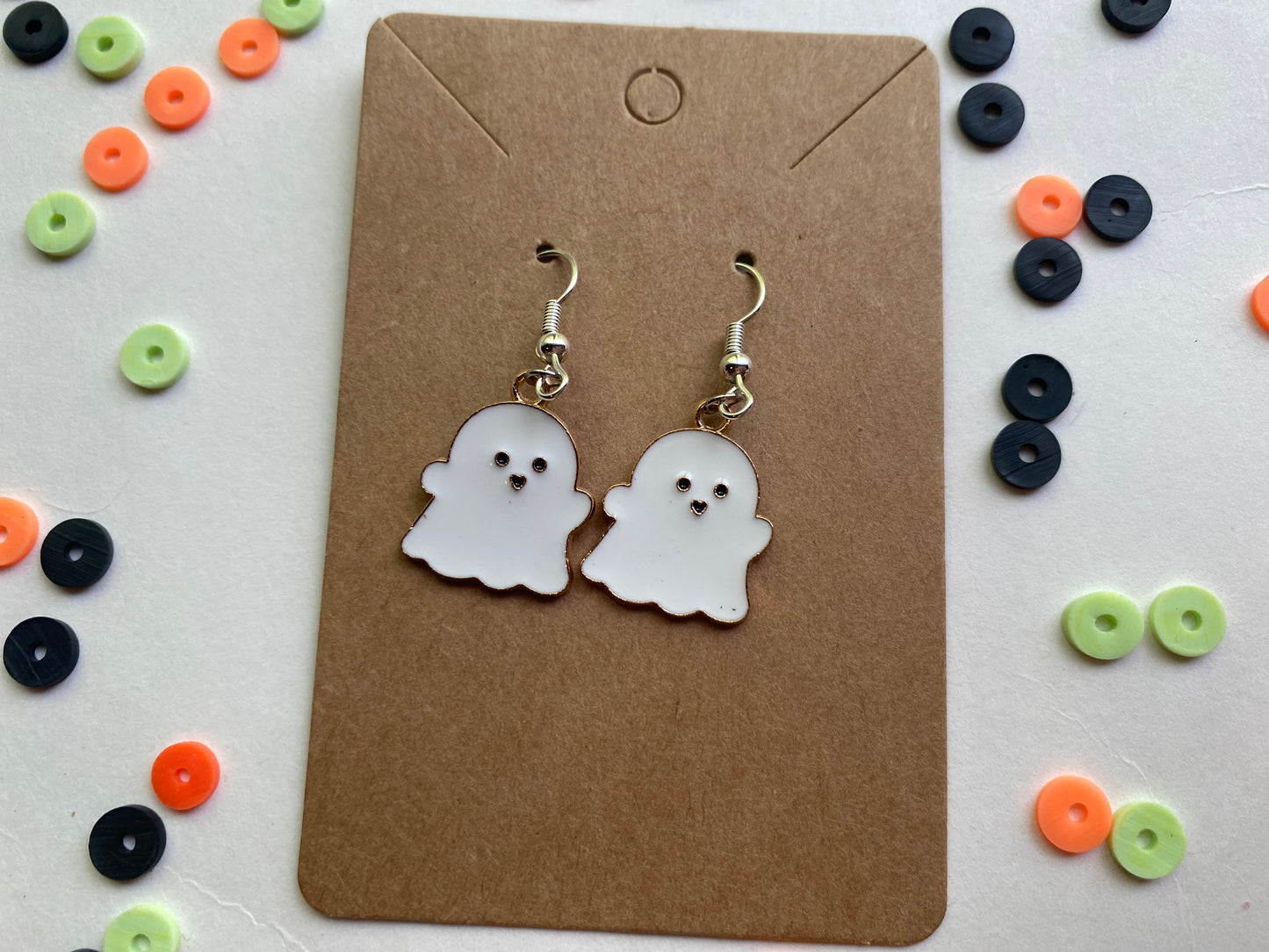 Cute white ghost earrings