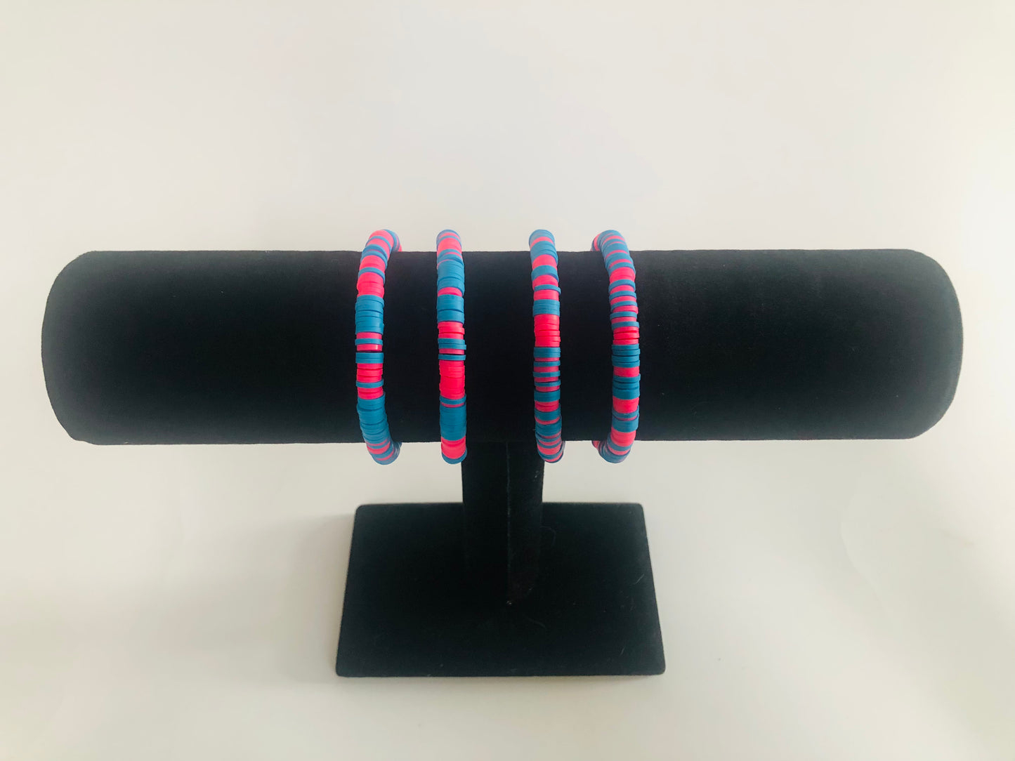 Blue Pink Clay Bracelet