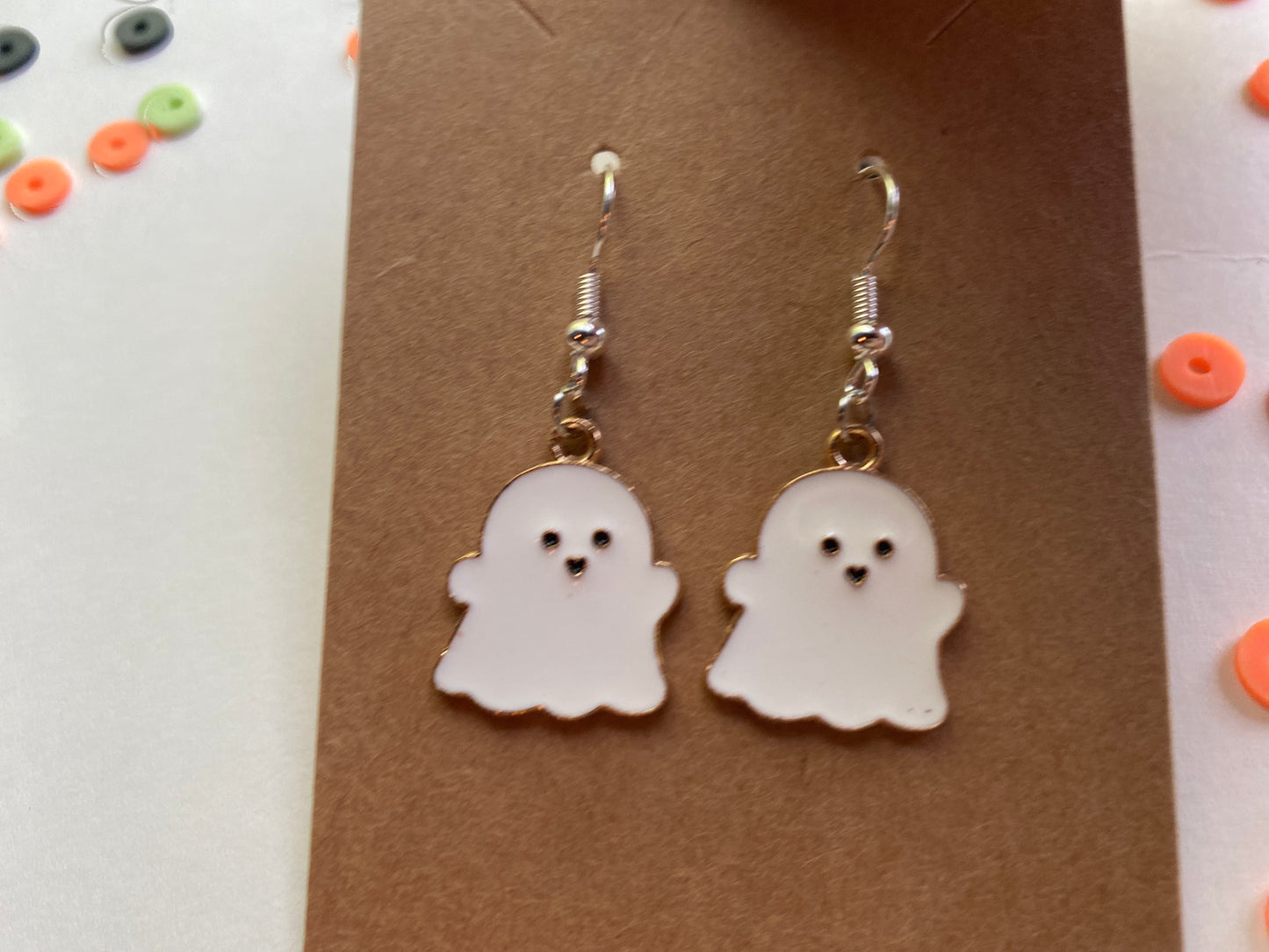 Cute white ghost earrings