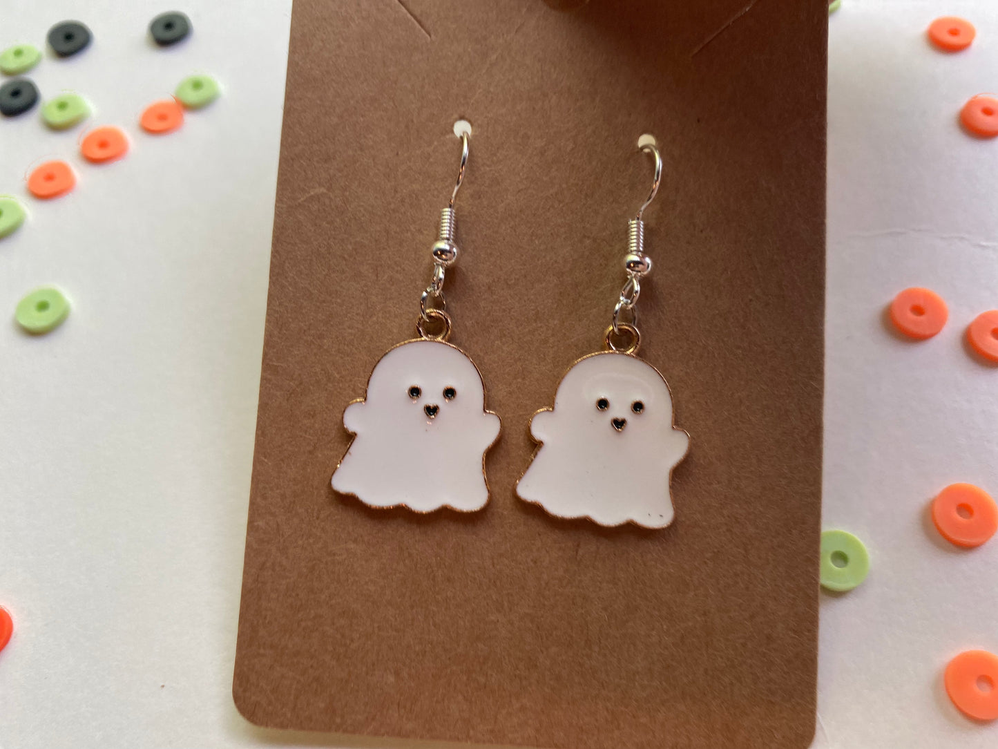 Cute white ghost earrings