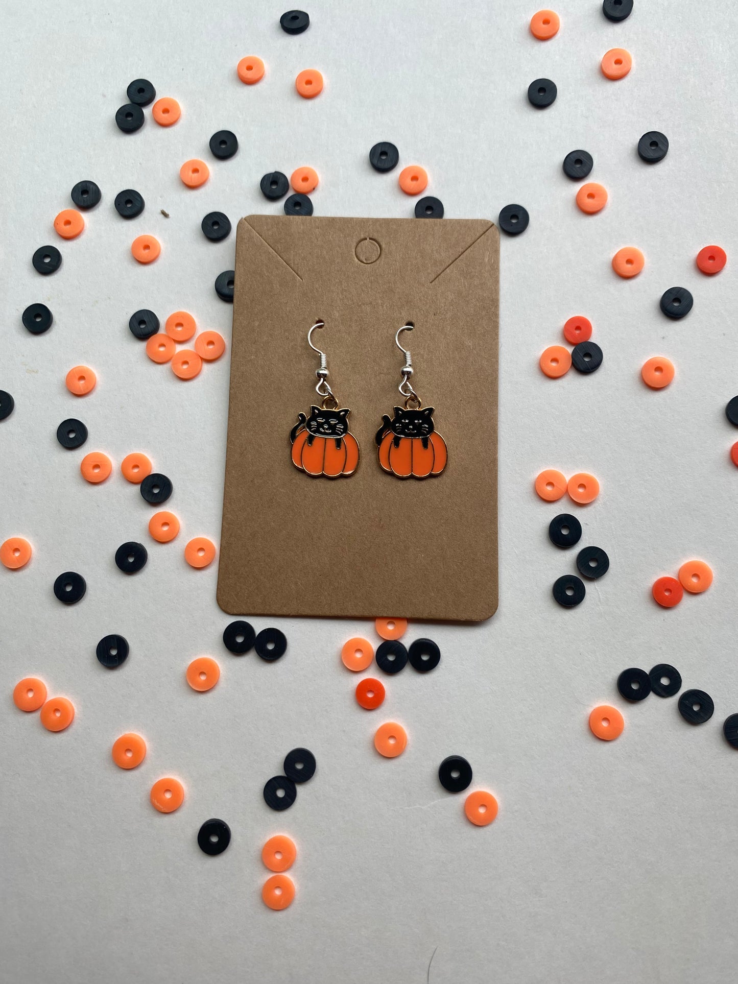 Cat in a pumpkin earrings