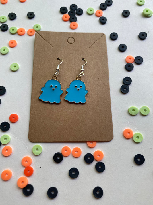 Cute blue ghost earrings