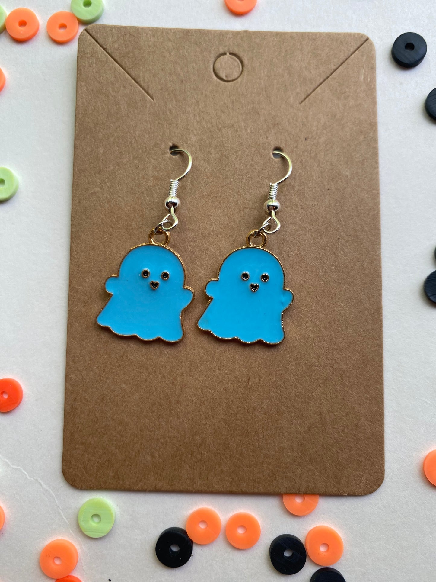 Cute blue ghost earrings