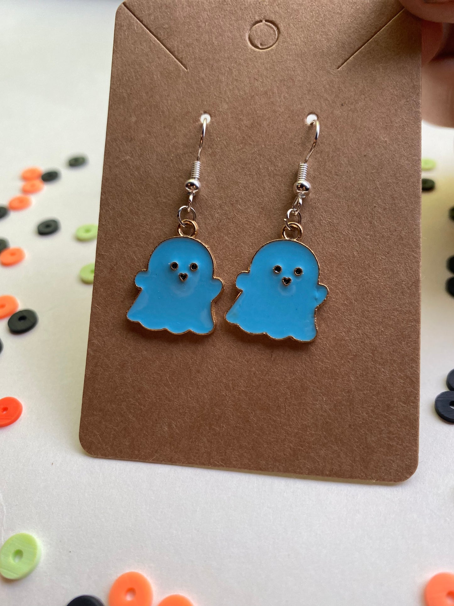 Cute blue ghost earrings