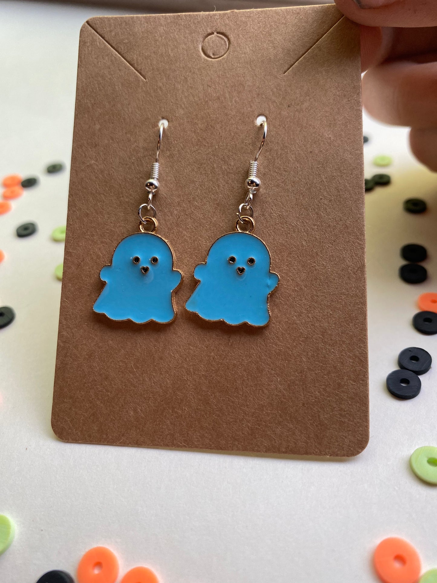 Cute blue ghost earrings